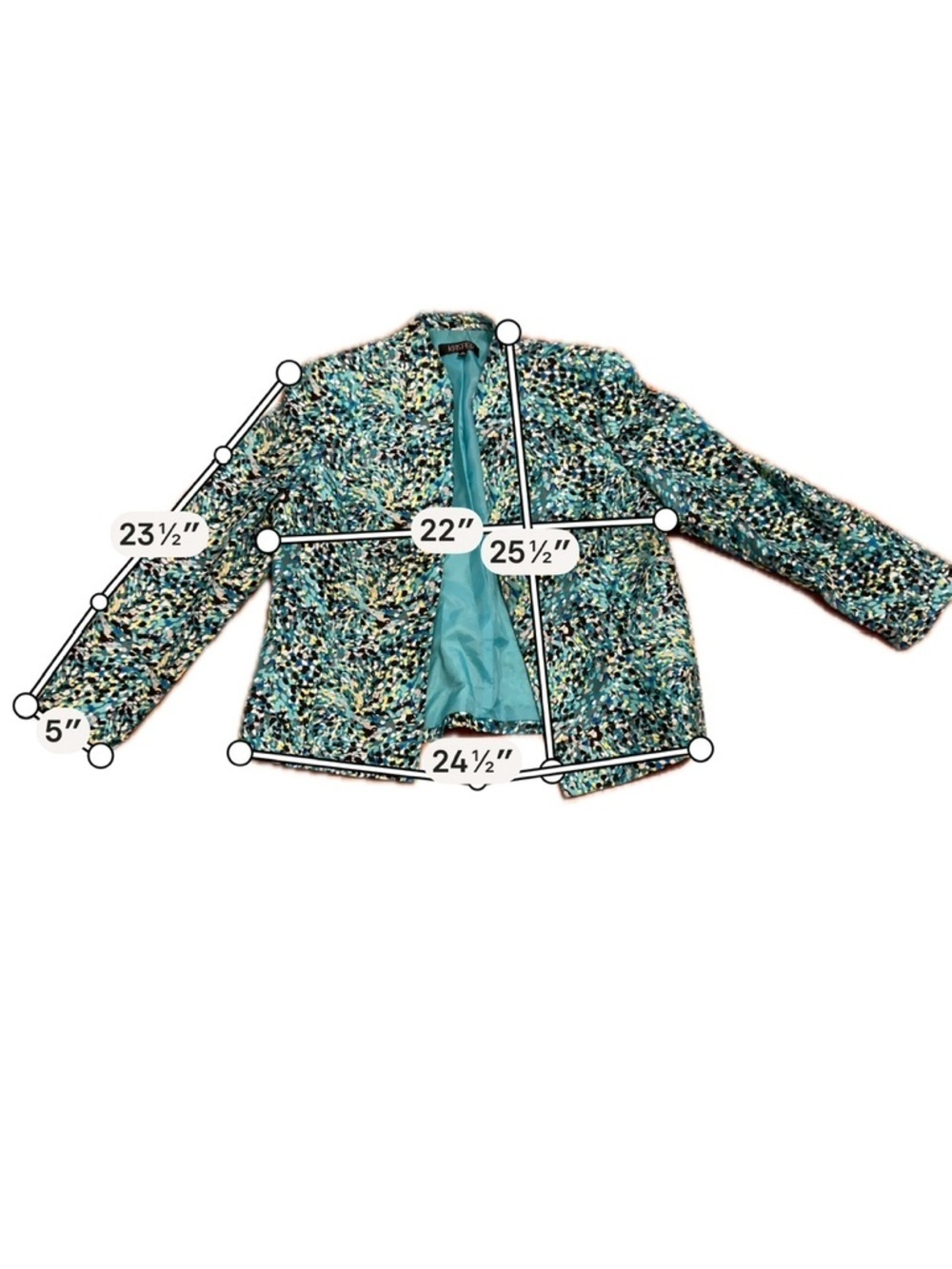 Kasper Multicolor Printed Blazer Career Chic Statement Jacket Size 16 - Picture 2 of 7